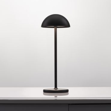 Nova Luce Rose - oplaadbare tafellamp - Ø 11,5 x 32 cm - 2W dimbare LED incl. - IP54 - zandzwart