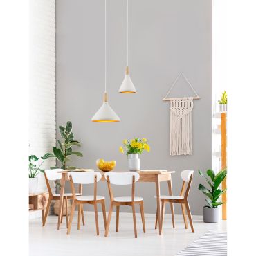 Nova Luce Juno - hanglamp - Ø 18 x 140 cm - wit en goud