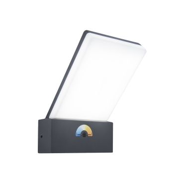 Lutec Pano - buiten wandverlichting - 14 x 13 x 19 cm - 17,5W LED incl. - IP54 - donkergrijs