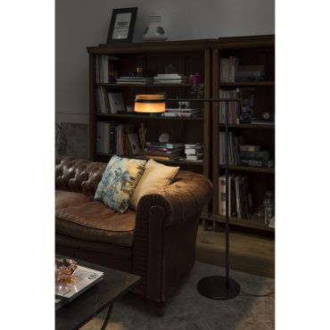 Faro Loop - staanlamp - 125 cm - 7W dimbare LED incl. - zwart en bruin