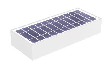 Century Italia Domino - buiten wandlamp op zonne-energie met sensor - 9,7 x 4,3 x 23 cm - 6W LED incl. - IP65 - wit