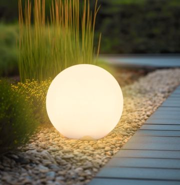 Century Italia Bolla Solar 40 - oplaadbare vloerlamp op zonne-energie - Ø 40 x 39 cm - 0,9W RGB+W LED incl. - IP44 - wit