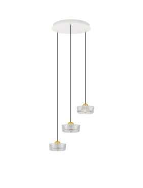 Nova Luce Keros - hanglamp - Ø 50 x 200 cm - 18W LED incl. - platina goud