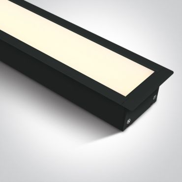 ONE Light Recessed LED Linear Profiles - inbouw plafondverlichting - 121 x 7 x 6 cm - 40W LED incl. - zwart