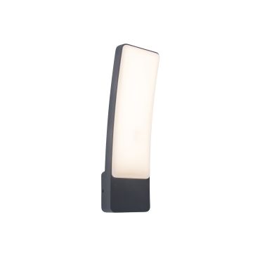 Lutec Kira - buiten wandverlichting - 11 x 8,3 x 31,1 cm - 17,3W LED incl. - IP54 - donkergrijs - wit