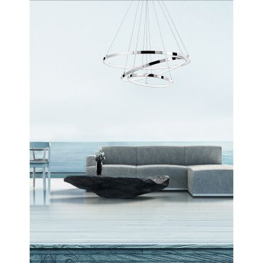 Nova Luce Aria - hanglamp - Ø 80 x 120 cm - 145W LED incl. - chroom
