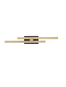 Nova Luce Amica - wandlamp - 6 x 8 x 53,5 cm - 12W dimbare LED incl. - zandzwart en goud