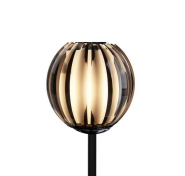 Searchlight Blossom - tafellamp - Ø 12 x 44 cm - zwart, chroom en transparant