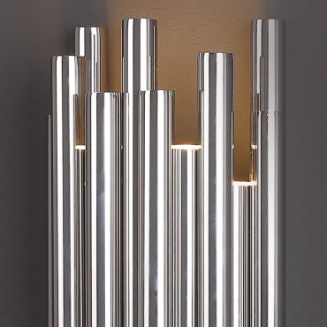 Maxlight Organic - wandverlichting - 10 x 19 x 43 cm - 8 x 1W LED incl. - chroom