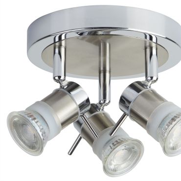 Searchlight Aries – plafondverlichting - Ø 18 x 13 cm - IP44 - chroom