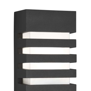 Searchlight Cardiff - buiten wandverlichting - 12 x 24,5 cm - IP54 - donkergrijs