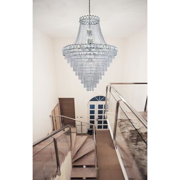 Searchlight Louis Philipe - luster - Ø 100 x 195 cm - chroom