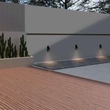 Nova Luce Soren - buiten wandverlichting - 4 x 9,7 x 5,8 cm - 3W LED incl. - IP65 - zandzwart