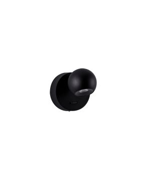 Nova Luce Sfera - wandlamp - Ø 9 x 11 cm - 6W LED incl. - zandzwart