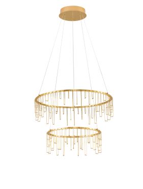 Nova Luce Stellar - hanglamp - Ø 65 x 150 cm - 41W dimbare LED incl. - goud