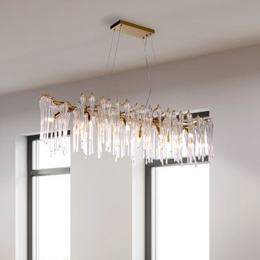 Searchlight Heritage - hanglamp - 117 x 43 x 150 cm - goud en transparant