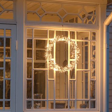 Konstsmide kerstverlichting - LED kerstkrans mat - Ø 50 x 5 cm - IP44 - zwart