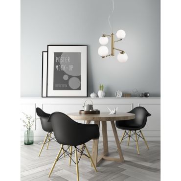 Nova Luce Agrigento - hanglamp - Ø 35 x 150 cm - opaal en antiek messing