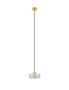 Nova Luce Keros - hanglamp - Ø 16 x 200 cm - 6W LED incl. - platina goud