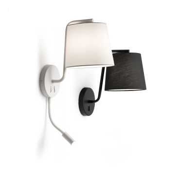 Faro Berni - wandverlichting met schakelaar - 20 x 29 x 32 cm - mat wit