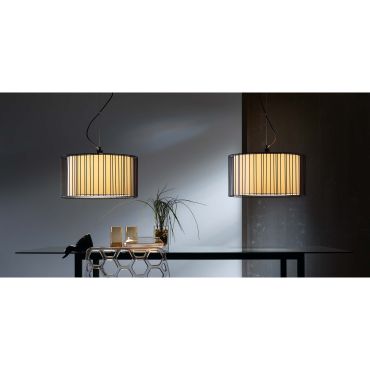 Faro Linda - hanglamp - Ø 50 x 27 cm - zwart en wit