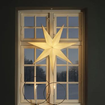Konstsmide kerstverlichting - papieren 7-ster - 78 x 13,5 x 78 cm - wit