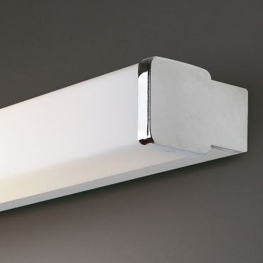 Maxlight Simple - wandverlichting - 30 x 10 x 6 cm - 10W LED incl. - IP44 - wit en chroom