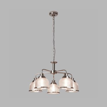 Searchlight Bistro II - hanglamp - Ø 58 x 88 cm - satijn zilver