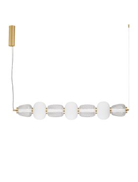 Nova Luce Movil - hanglamp - 110 x 125 x 17 cm - 42W dimbare LED incl. - goud, helder en opaal