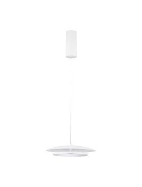 Nova Luce Olos - hanglamp - Ø 35 x 120 cm - 21W dimbare LED incl. - zandwit en chroom spiegel