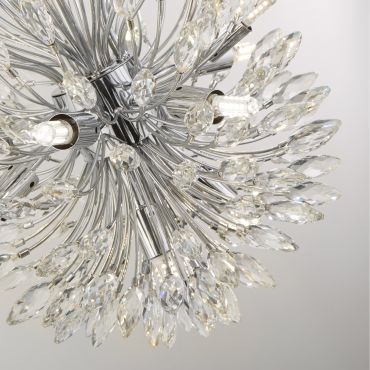 Searchlight Peacock - hanglamp - Ø 37 x 200 cm - chroom