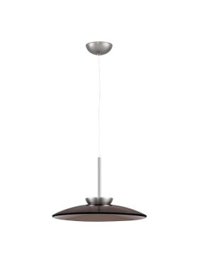 Nova Luce Esti - hanglamp - Ø 50 x 240 cm - 21W dimbare LED incl. - geborsteld nikkel en donkerbruin glas