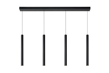 Lucide Lorenz - hanglamp - 120 x 4 x 180 cm - 4 x 4W dimbare LED incl. - zwart