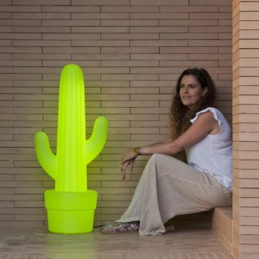 New Garden Kaktus - buiten vloerlamp - 44 x 31 x 100 cm - IP65 - groen - koel witte lichtkleur