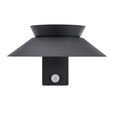 Nordlux Justina - buiten wandverlichting op zonne-energie met bewegingsmelder - 28,5 x 23 x 14,5 cm - 5W LED incl. - IP44 - antraciet