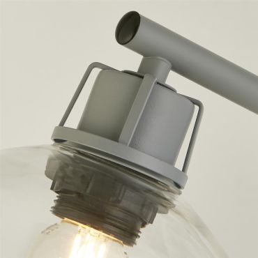Searchlight Canterbury - tafellamp - 48 x 56 cm - grijs en transparant