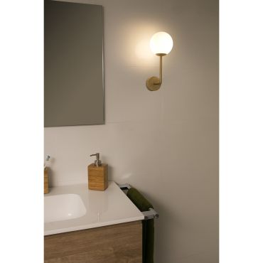 Faro Gala - wandverlichting - 11,5 x 15 x 32 cm - IP44 - satijn goud