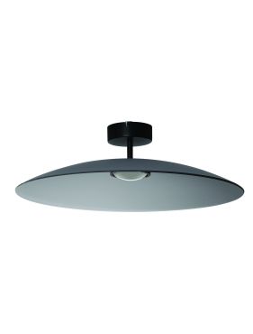 Nova Luce Polifemo - plafondlamp - Ø 60 x 18,5 cm - 17W LED incl. - rokerig glas en zandzwart