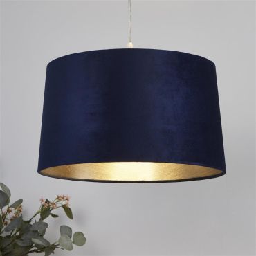 Searchlight Drum Shade - lampenkap - Ø 40 x 25 cm - marineblauw