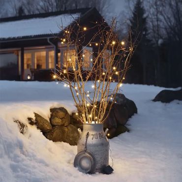 Konstsmide kerstverlichting - Micro LED licht set op batterijen - 4,40m - 40 leds - IP44 - zwart
