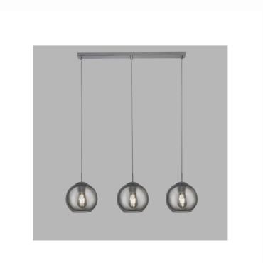 Searchlight Pendants - hanglamp - 80 x 20 x 150 cm - gerookt glas en chroom