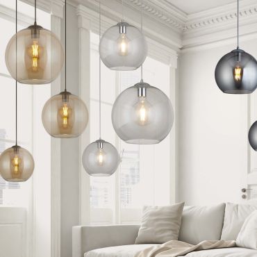 Searchlight Balls - hanglamp - Ø 25 x 120 cm - transparant
