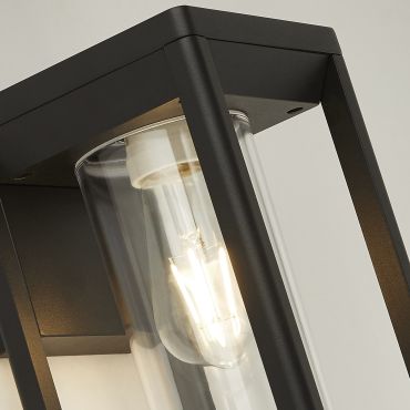 Searchlight Perth - buiten wandverlichting - 15 x 27 cm - IP44 - zwart