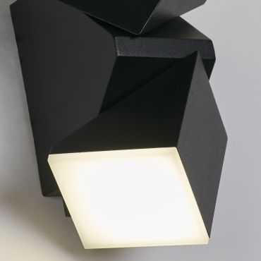 Searchlight Montana - buiten wandlamp - 6 x 15 cm - 12W LED incl. - IP65 - zwart