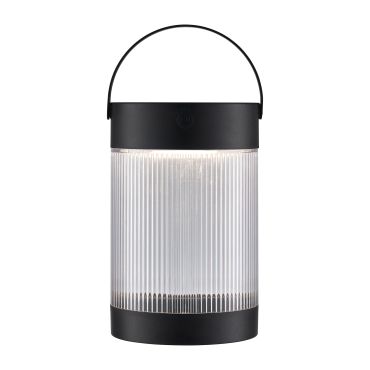 Nordlux Coupar Solar - draagbare tafellamp op zonne-energie met USB-poort - Ø 14 x 22 cm - 3 stappen dimbare - 3,2W LED incl. - IP44 - zwart