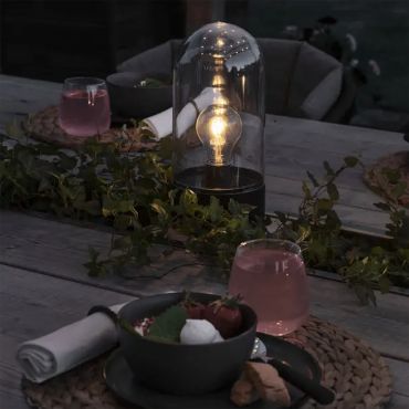 SHOWROOMMODEL - Konstsmide kerstverlichting - lantaarn op batterijen - 13 x 13 x 27 cm - IP44 - transparant