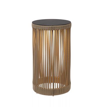 Lucide Pingi - oplaadbare vloerlamp - Ø 33,5 x 61,5 cm - 3 stappen dimbaar - IP44 - taupe