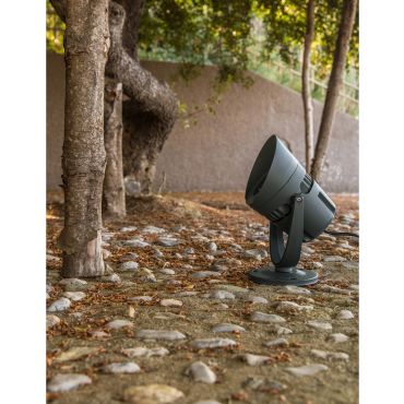 Nova Luce North – grondspot - 20 cm - 18W LED incl. - IP65 - donkergrijs