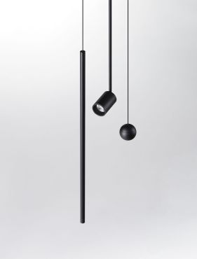 Nova Luce Planet 24V - hanglamp magnetisch railsysteem - Ø 5 x 109,7 cm - 5W LED incl. - zandzwart