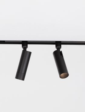 Nova Luce Buxton L - dubbele spot voor magnetisch railsysteem - 24,5 x 3,2 x 15,1 cm - 2 x 10W dimbare LED incl. - zandzwart